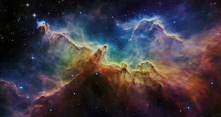 Obraz premium a picture of a nebula that looks like a space telescope