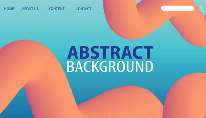 3d Poster with Fluid Shape. Landing Page Template. Abstract Futuristic Vector Background. Wave Music Poster Concept with Neon Pink and Blue Colors. Modern Website 