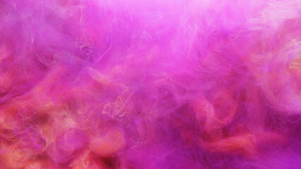 Color smoke texture. Paint water. Magic spell. Bright neon pink purple pigment fume mist cloud wave abstract art background.