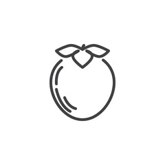Persimmon fruit line icon
