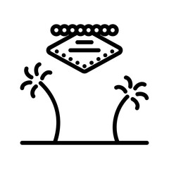 Black line icon for Las vegas