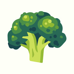 Fresh green vegetable broccoli Broccoli icon flat design. Healthy food concept. 