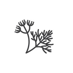 Twigs of dill line icon