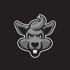 Rat mouse face mascot logo for sports