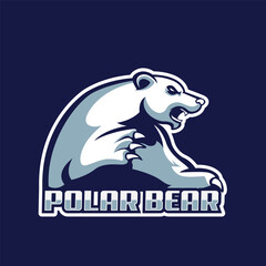 Polar bear side view mascot logo for sports