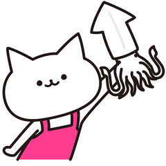 色加工ok　ねこ素材No.217 イカ