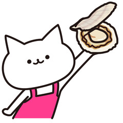 色加工ok　ねこ素材No.218 ホタテ