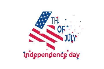 Fourth of July background design, American Independence Day vector illustration, 4th of July typography