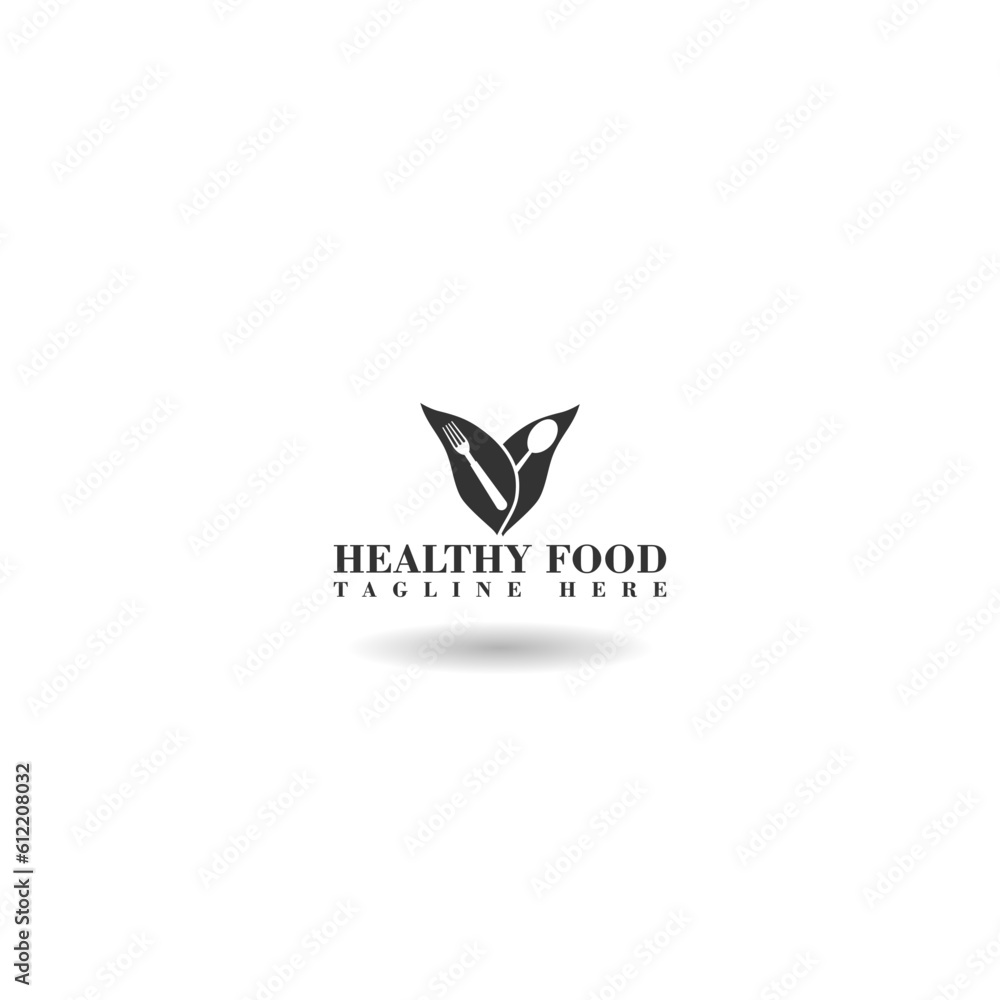 Canvas Prints Healthy food logo template icon with shadow