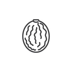 Nutmeg seed line icon
