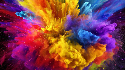 Fototapeta na wymiar explosion of colored powder. Generative AI