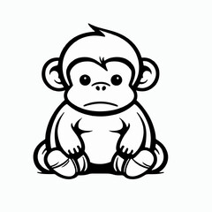 image of a cartoon illustration of a monkey child