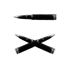sniper bullets hand drawing vector isolated on background. - obrazy, fototapety, plakaty
