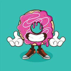 DONUT CHARACTER VECTOR ILLUSTRATION