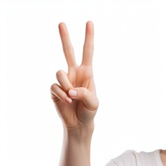 hand showing peace sign