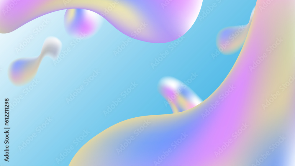 Aufkleber modern colorful gradient liquid fluid abstract background with blob shapes