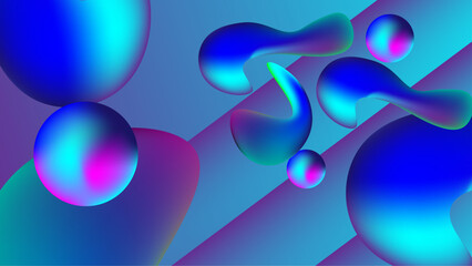 Set of colorful vivid vibrant gradient liquid fluid abstract background