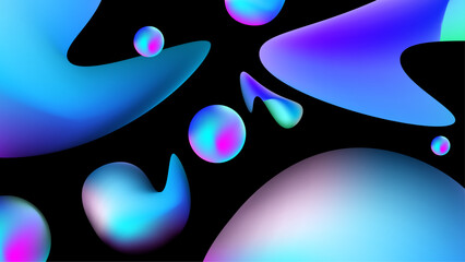 Set of colorful vivid vibrant gradient liquid fluid abstract background
