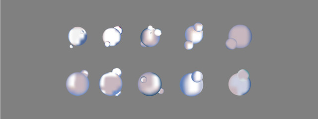 Vector 3D bubble with transparent background made only of white