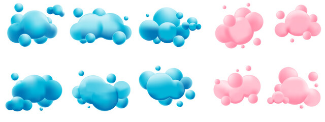Set of 3D vector clouds.