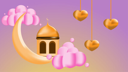 Ramadan background design with islamic decoration for greeting card.