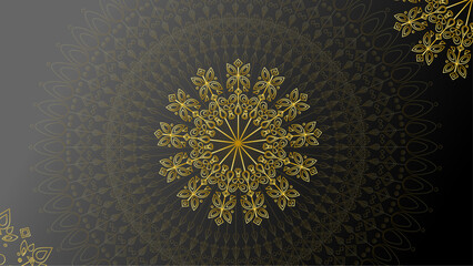 Luxury mandala background with golden arabesque pattern arabic islamic east style.