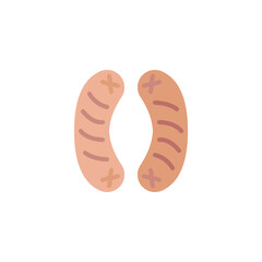 Sausage, frankfurter flat icon