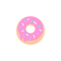 Pink Donut flat icon