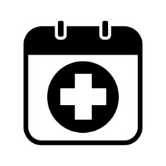 Obraz premium calendar with medical symbol, health check up schedule icon vector