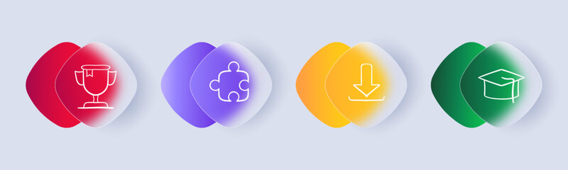 Education. The process of acquiring knowledge, skills, and understanding through formal or informal methods. Glassmorphism style. Vector line icon