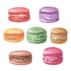 Poster Watercolor illustration of hand painted macarons © Irina