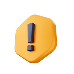 3d caution warning danger alert sing icon illustration render