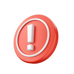 3d caution warning danger alert sing icon illustration render