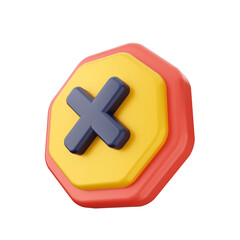 Obraz premium 3d caution warning danger alert sing icon illustration render