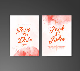 Wedding invitation with abstract watercolor background