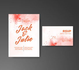 Wedding invitation with abstract watercolor background