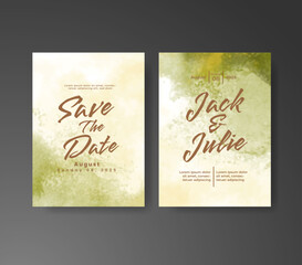 Wedding invitation with abstract watercolor background