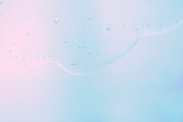 Transparent liquid gel with bubble texture background