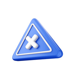 Fototapeta premium 3d caution warning danger alert sing icon illustration render