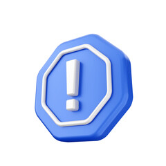 3d caution warning danger alert sing icon illustration render