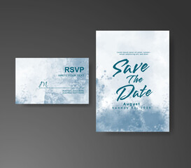 Wedding invitation with abstract watercolor background