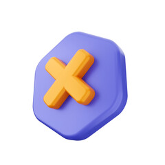 Obraz premium 3d caution warning danger alert sing icon illustration render