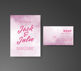 Wedding invitation with abstract watercolor background