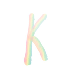png The English alphabet k is written in beautiful colors