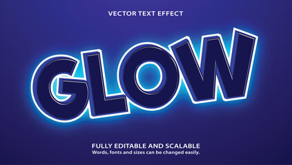 3d glow vector text effect