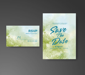 Wedding invitation with abstract watercolor background