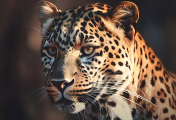 Fototapeta na wymiar close up portrait of a leopard,ai generated