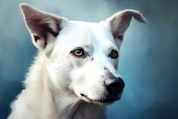 portrait of a white dog,ai generated