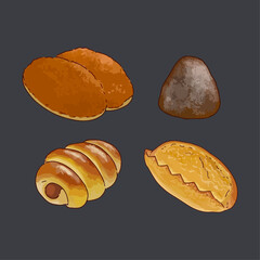 Set of breads. Vector illustration design elements