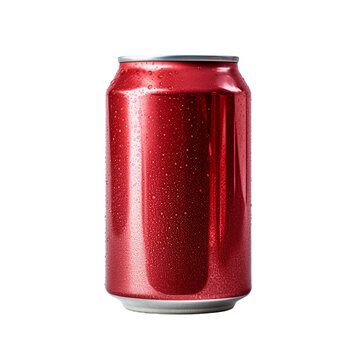 aluminum red soda can isolated on white background, generative ai